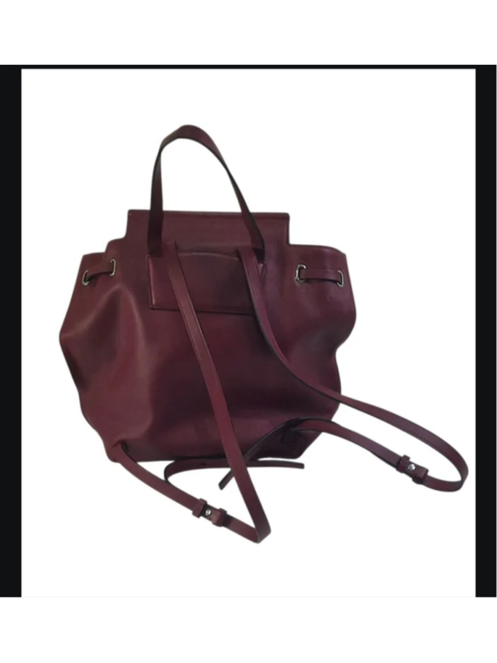 Marc Jacobs New York Zip Burgundy/Bordeaux Leather Backpack Women's EUC